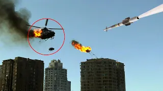 Russian MI-24е helicopter explodes after being hit by a AA missile | Mi24 downed by a direct shot