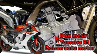 Dua mesin Yamaha R1 digabung jadi satu unit motor....ganass!!!