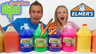 3 Colors of GIANT Glue Slime Challenge! 3 Gallons Nickelodeon Glue vs 3 Gallons Elmer's Glue!!!