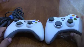 Comparativa ;Control Xbox 360 alambrico e inalambrico