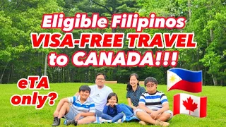 GOOD NEWS! VISA-FREE TRAVEL TO CANADA FOR ELIGIBLE FILIPINOS | HOW TO GET eTA | PINOY IN CANADA