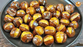 밤 찌는법 🌰 밤 껍질이 이렇게 쉽게 ! 밤 알맹이만 쏙 빠지게 하는 방법 따라해보세요 !  이렇게 하니 너무 쉬워요'