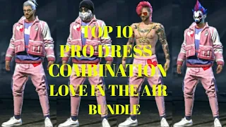 TOP 10 PRO DRESS COMBINATION WITH LOVE IN THE AIR (PINK PANT)PANTS FOR ALL PLAYER IN FREE FIRE