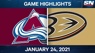 NHL Game Highlights | Avalanche vs. Ducks - Jan. 24, 2021