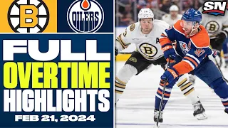 Boston Bruins at Edmonton Oilers | FULL Overtime Highlights - February 21, 2024