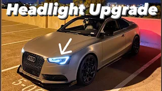 Audi A5 Headlight Bulb Replacement   / Upgrade A4/A5 S4/S5