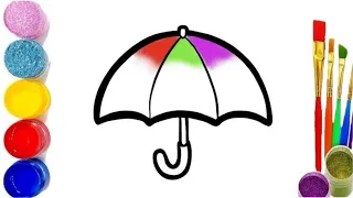 How to draw an umbrella for children