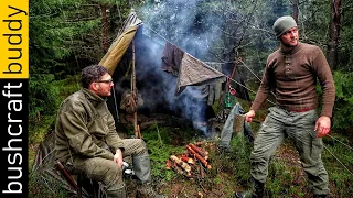 3 Days in Heavy Rain | Military Canvas Shelter | Swiss Army & Bundeswehr Gear | Black Forest | Pt. 1