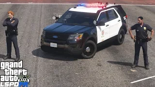 GTA 5 LSPDFR 0.4.1 #718 Shots Fired In LA - LAPD Ford Police Interceptor Utility Patrol