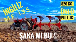 HERKES HADDİNİ BİLECEK !!  MF 135 - 12 inç Dönerli Pullukla İmtihanı  Ünlü Pulluk  rotary plow