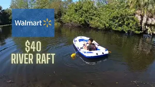 $40 WALMART 4 PERSON INFLATABLE RIVER RAFT UNBOXING & REVIEW!!