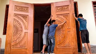 Skillful Craftsman Skills - Beautiful Design And Decoration Of Large Wooden Doors !