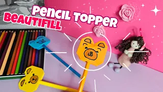 Paper pencil topper : How to make a beautiful cat pencil topper in the shortest time