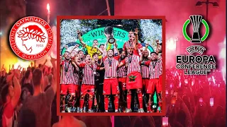 🔴⚪🏆 Euphoria Olympiacos Fans Winner of European Conference League