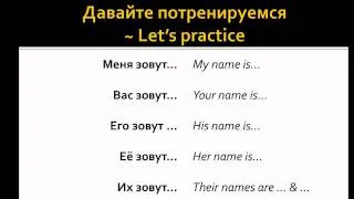 "My name is" in Russian