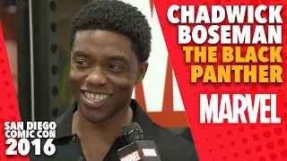Chadwick Boseman the Black Panther on Marvel LIVE! at San Diego Comic-Con 2016