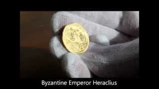 610 - 641 A.D. Gold solidus of Byzantine Emperor Heraclius