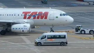 Airplanes at Brasilia Airport Airbus A319 Latam and Embraer 190 Azul Video