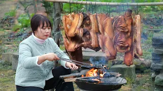 【二米炊烟】Chinese Sausage & Bacon. 200斤豬肉，用特殊的方法製成臘肉香腸，能儲藏1年