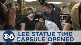 Watch opening of Lee statue time capsule