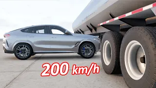 BMW X6 2023 G06 vs Tanker Trailer Crash Test BeamNG