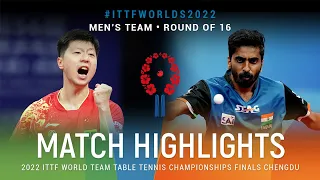 Highlights | Ma Long (CHN) vs Sathiyan Gnanasekaran (IND) | MT R16 | #ITTFWorlds2022