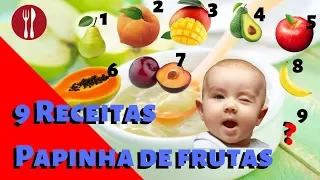 PAPINHA DE FRUTAS: 9 RECEITAS de papinhas para bebê de 4 e 6 meses