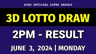 3D Lotto 2PM Draw Result Today June 3, 2024 PCSO Swertres 3d Lotto Result Today 1st Draw