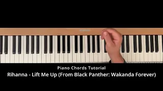 How to play Lift Me Up by Rihanna From Black Panther: Wakanda Forever on Piano - Chords and Symbols.