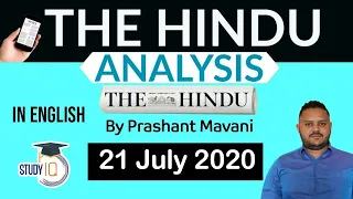 English 21 July 2020 - The Hindu Editorial News Paper Analysis [UPSC/SSC/IBPS] Current Affairs