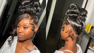 DOUBLE FRONTAL PONYTAIL WITH CURLY UPDO **DETAILED**