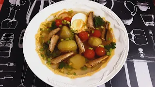 Суп со 🥣 🐟 Шпротами. #Мои 200 Супов. Быстрая Уха с мелкой консервированной рыбой/Soupe de poissons.