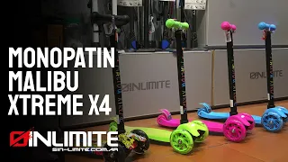Monopatin Niños Scooter Malibu Xtreme X4 Ruedas Luces | Sin Limite Bikes
