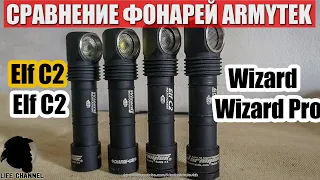 Полное Сравнение фонарей Armytek ELF и Wizard