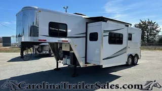 New 2023 Merhow 2 Horse Trailer Tour, 9' Full LQ, Slide, Gorgeous Interior! 2 Recliners, 8 Wide 🐎🐎