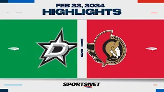 NHL Highlights | Stars vs. Senators - February 22, 2024