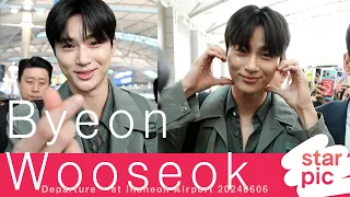 변우석 '통통이들 하트받으세요~!'  [STARPIC] /  Byeon Wooseok Departure - at Incheon Airport 20240606