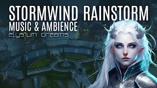 Stormwind City at Night - Rain Storm Music & Ambiance - World of Warcraft Relax Sleep or Study D&D