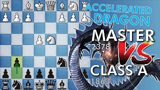 Chessgame Master vs Class A - Accelerated Dragon explained