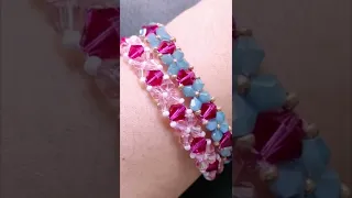 1 minute how to make bicone bracelet, making bracelet with bicone 6mm & 4mm