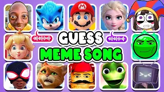 GUESS MEME & WHO'S SINGING?|geometry dash Meme Fire in The hole.Disney, Elsa,TengeTenge, Super Mario