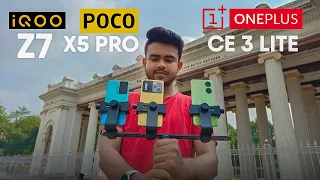 IQOO Z7 Vs OnePlus Nord CE 3 Lite Vs POCO X5 Pro Camera Battle ⚡ Best Camera Phone Under 20,000!