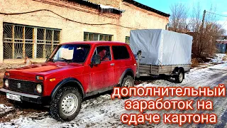 Сдаю картон и зарабатываю на вторичном сырье.