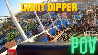 Giant Dipper Front Row POV - Belmont Park (San Diego, CA) 4K 60fps