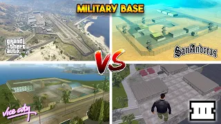 GTA ALL MILITARY BASES (WHICH IS BEST? GTA 5, GTA SAN, GTA VC, GTA 3)