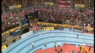 Indoor 400m hurdles race Birmingham