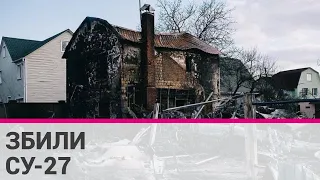 У Києві на Осокорках на будинок впав збитий літак окупантів Су-27
