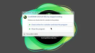 CorelDraw 2019 has stopped working Solution Windows 7