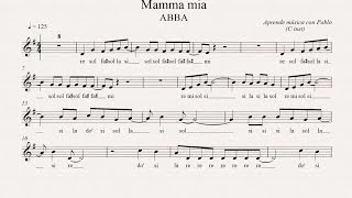 MAMMA MÍA: (flauta, violín, oboe...) (partitura con playback)