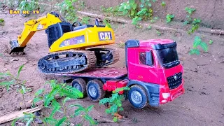 Lu bồi chở xe cuốc CAT 320D xém lật/ excavator toys